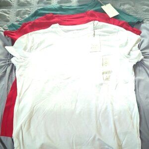 Women's Multi-Color Versatile T-Shirts Size M - White, Red, Green NWT